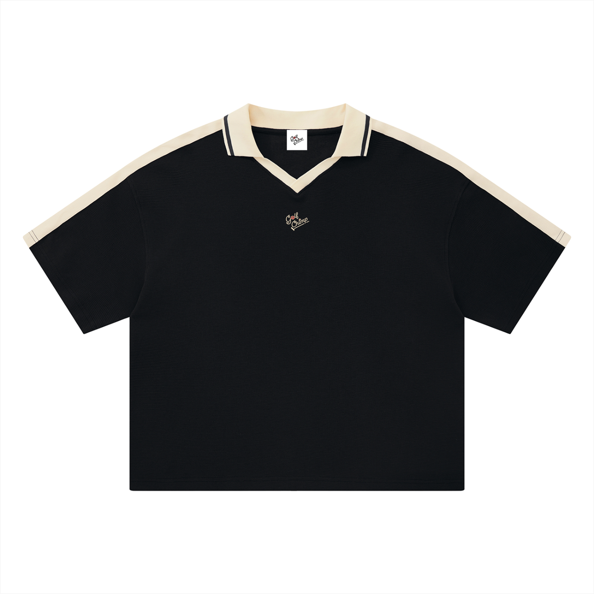 Rough Tee oversized golf polo, front view